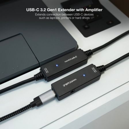 Nanocable 10.01.1312 Cable USB Tipo-C 3.2 Macho-Hembra con Amplificador, Prolongador Activo 10m Negro Nanocable 10.01.1312 Cable USB Tipo-C 3.2 Macho-Hembra con Amplificador, Prolongador Activo 10m Negro